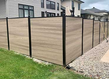 TAUPE-TEAK-Vinyl-Fence Installed in Barrie