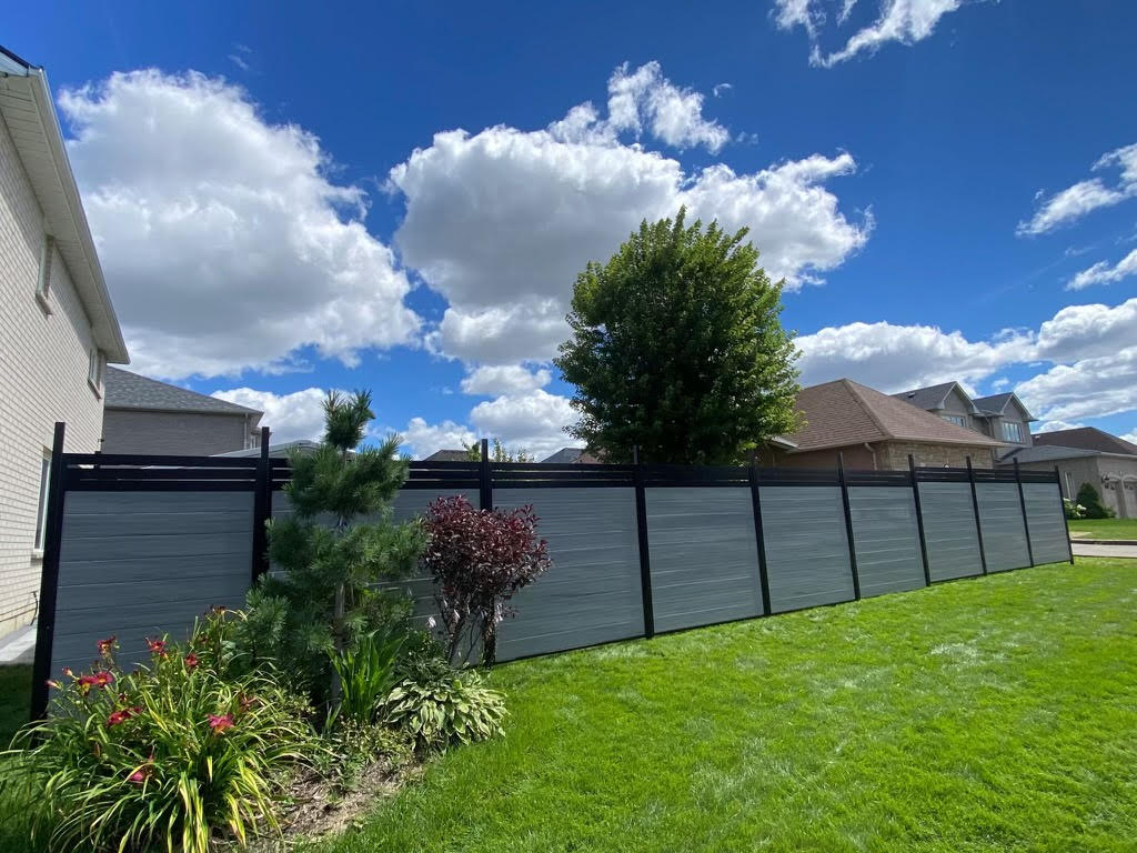 Composite Fence with Aluminum FrameWood-Fence-Before-Installed in Barrie-Innisfil